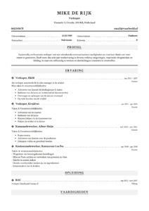 Verbazingwekkend CV Template & CV Sjablonen | 15 Gratis CV's PDF & Word [ 2019 ] EK-81