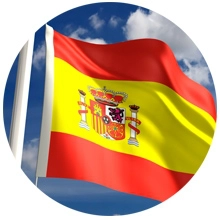 Spaanse vlag wapperd in de wind