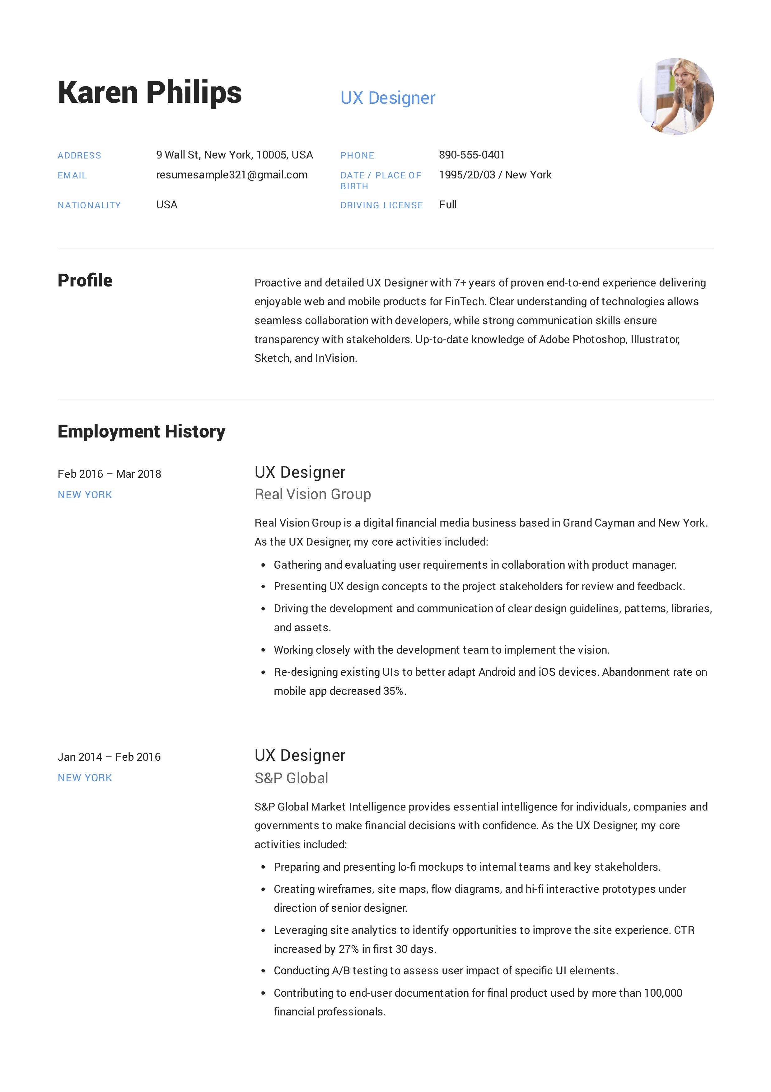 UX Designer Resume Sample – Karen Philips (9)