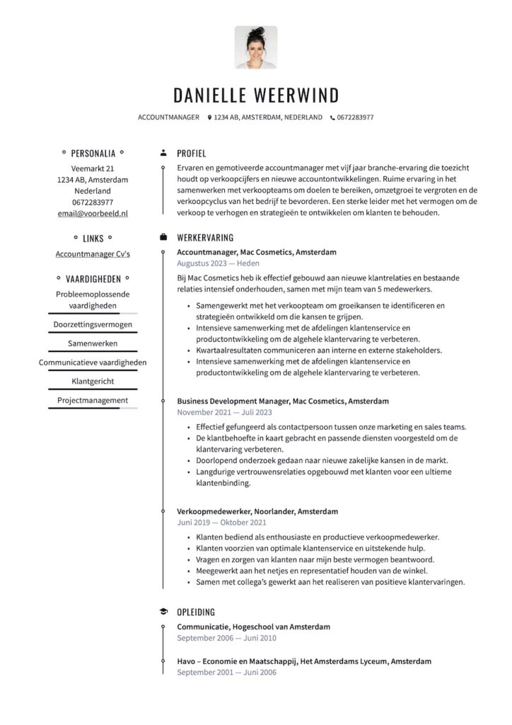 Account manager Cv