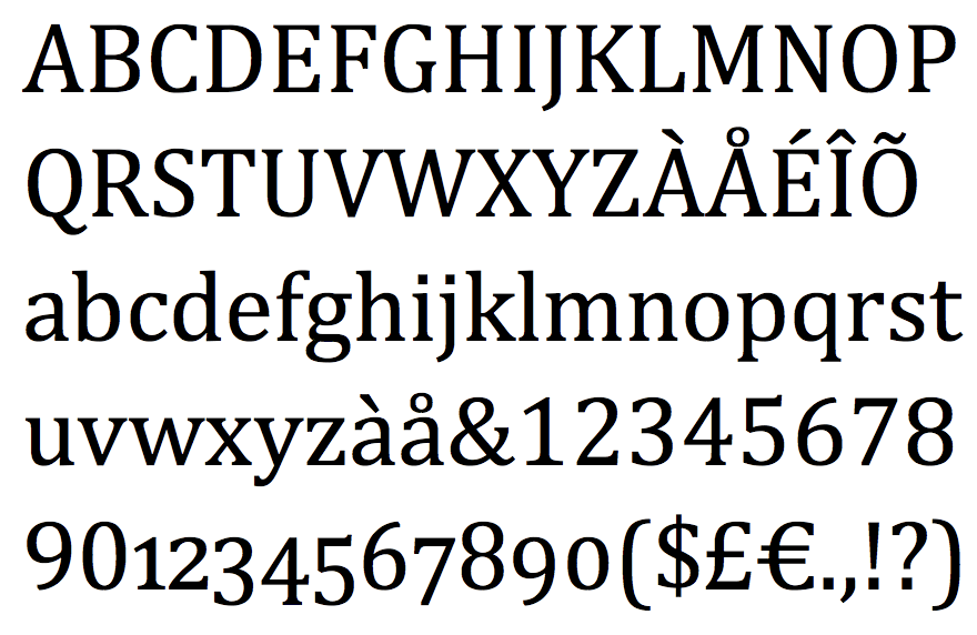 Cambria cv lettertype voorbeeld alle letters, getallen en iconen