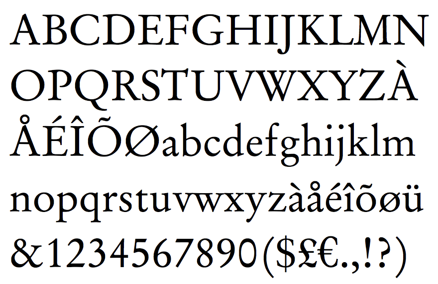 Garamond lettertype