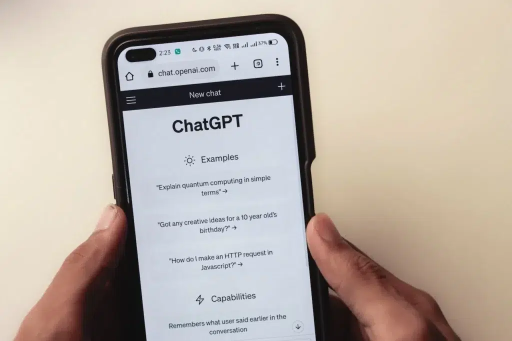 chat gpt op de mobiel open om een cv te maken